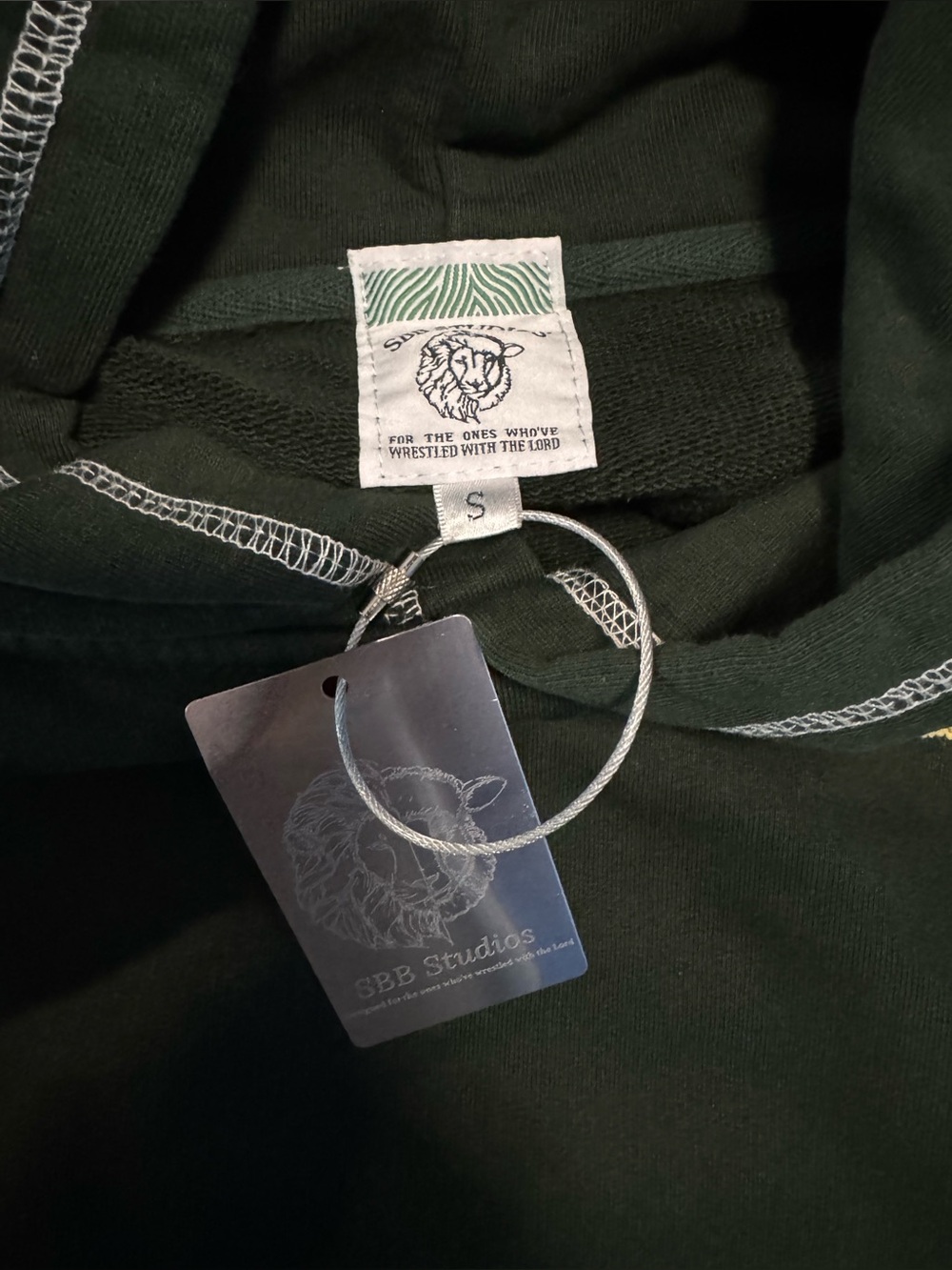 Scary But Beautiful Unisex NAMES OF GOD HOODIE in dark green - Picture 12 of 16